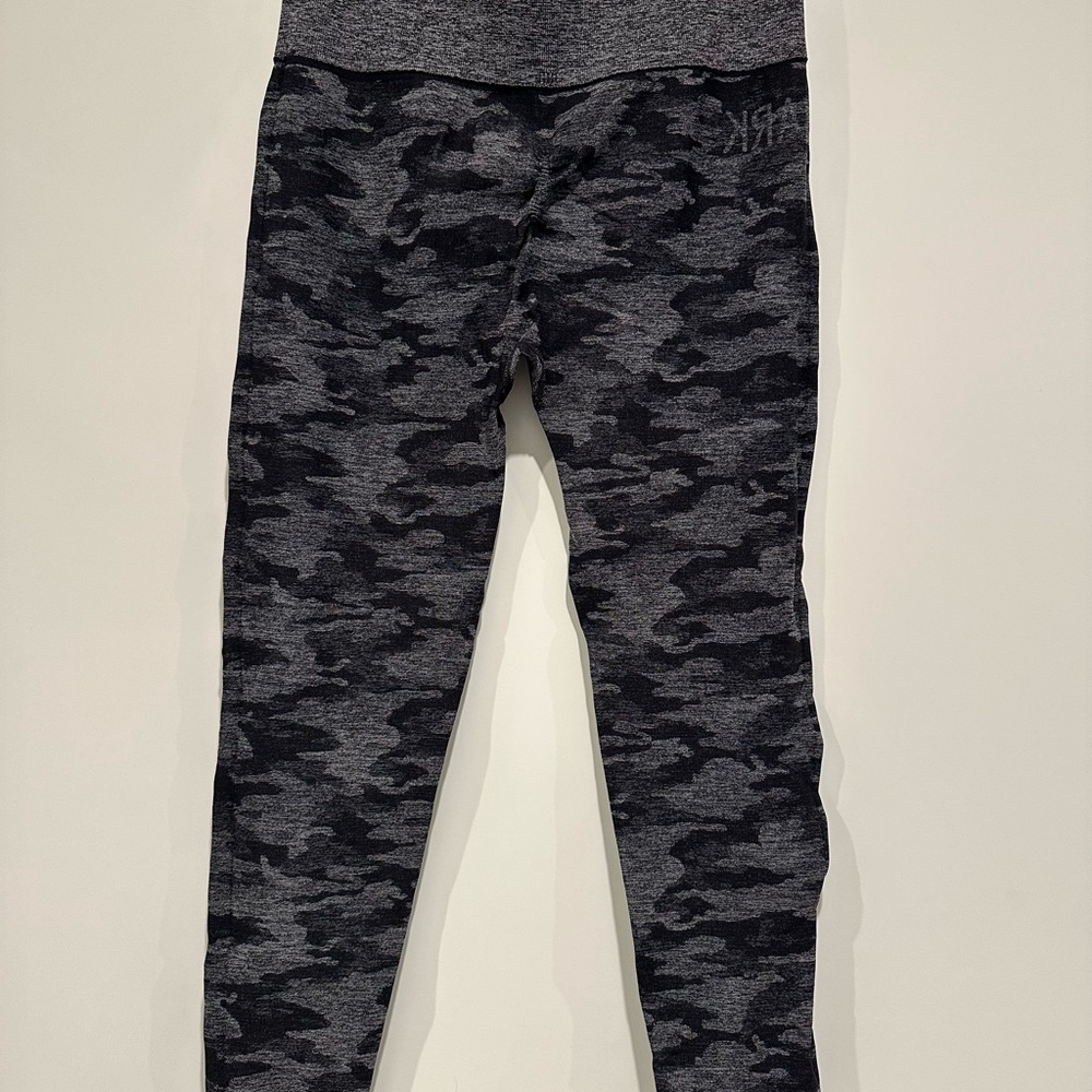 Gymshark Grey and Black Ribbed Leggings